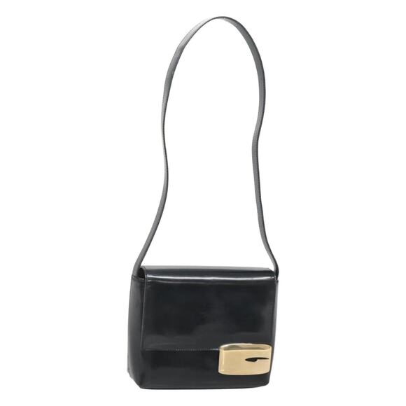GUCCI Shoulder Bag Enamel Black Gold 007 3444 007 3444 - Picture 1 of 16